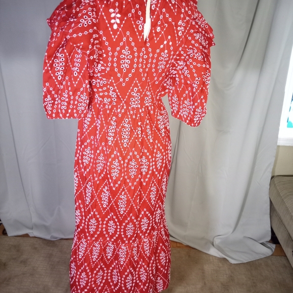Zara Red and White Patterned Dress - Picture 2 of 2